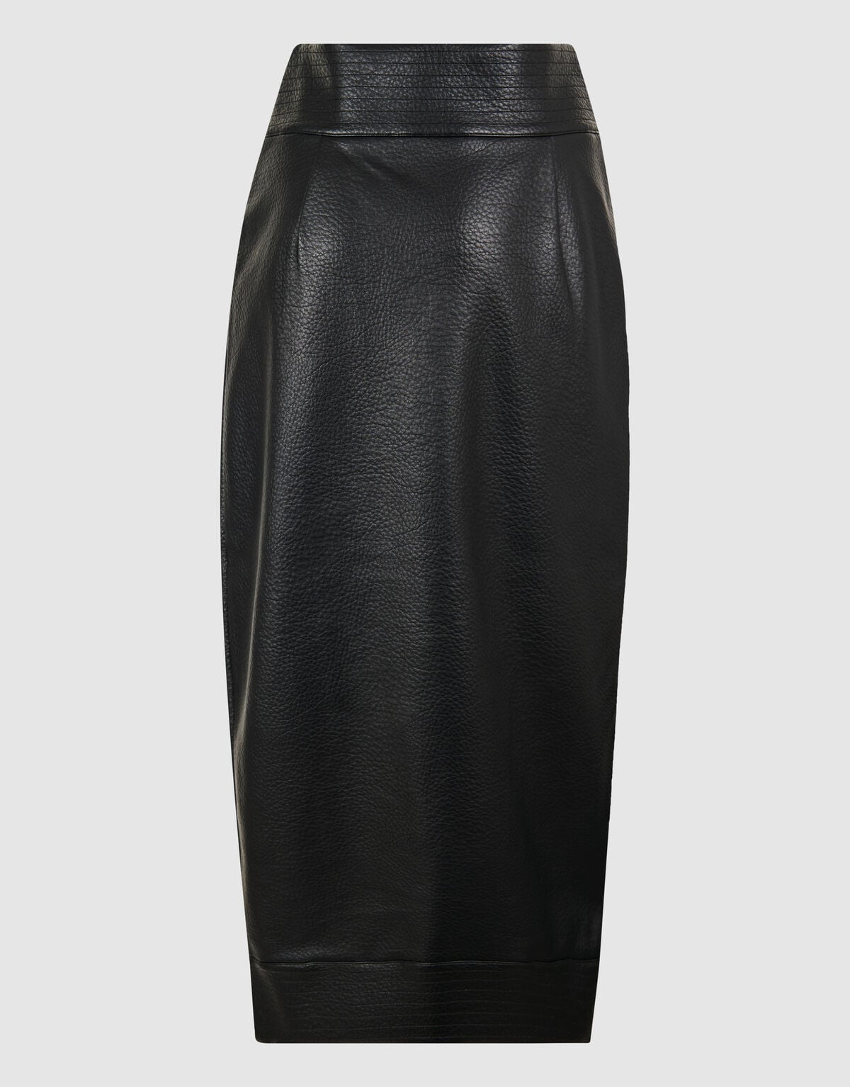 Vegan Leren Overlap Maxi Rok Zwart