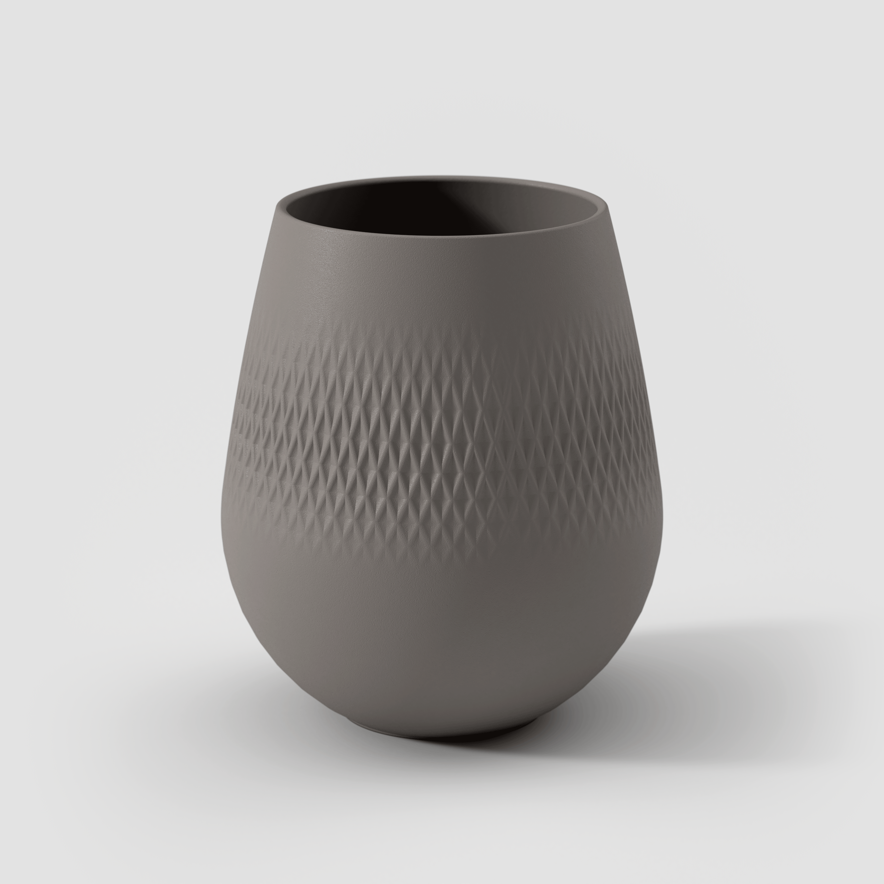 Manufacture Vase Taupe, 4.9'' x 5.8'', Premium Porcelain