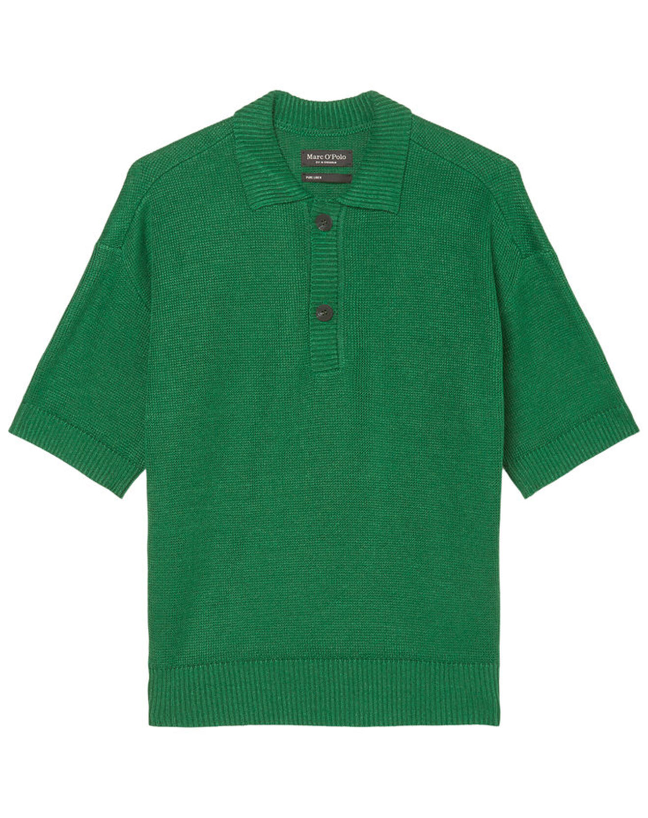 Marc O'Polo Polo 100% Lin manches courtes Maille vert emeraude