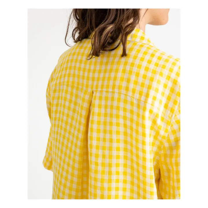 Matona Chemise Carreaux Lin | Jaune