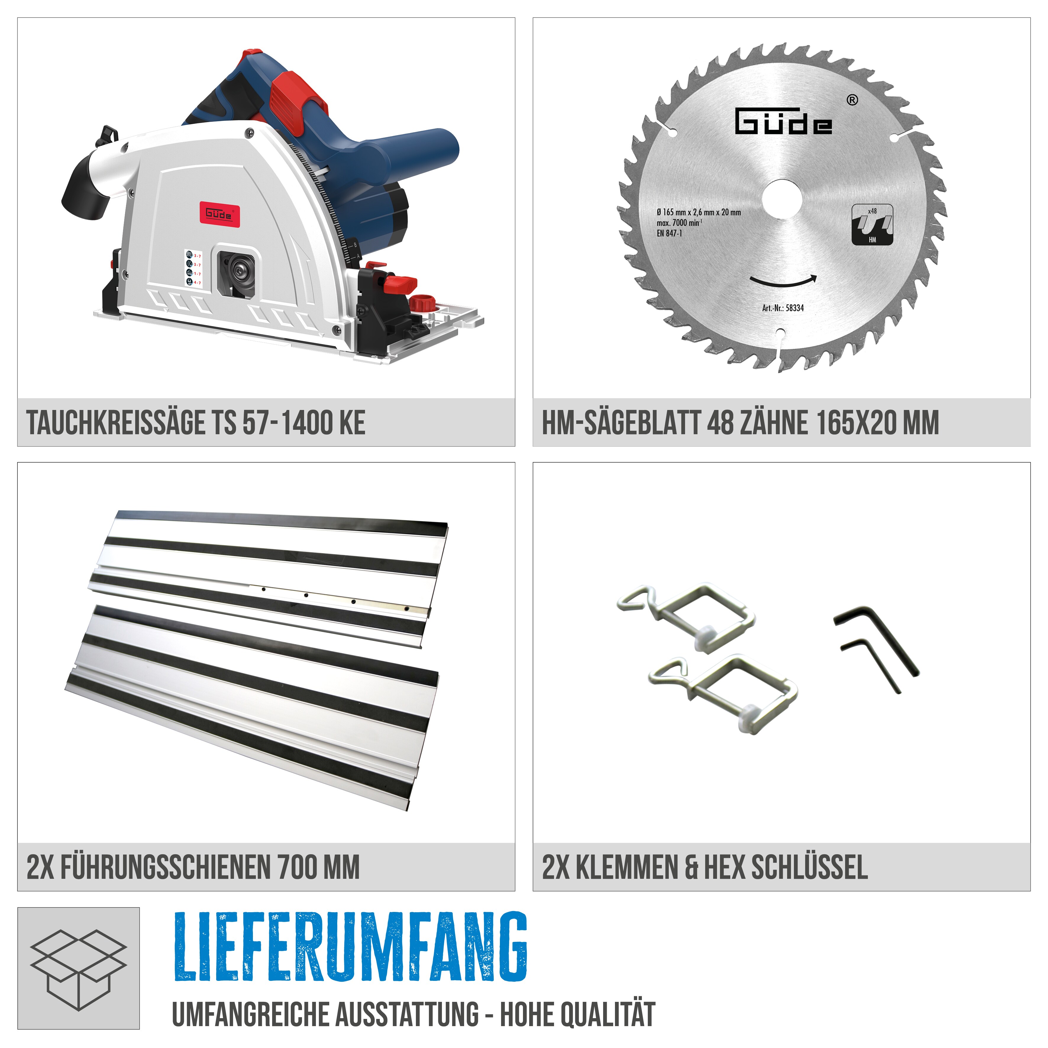 Güde Tauchkreissäge TS 57-1400 KE Set
