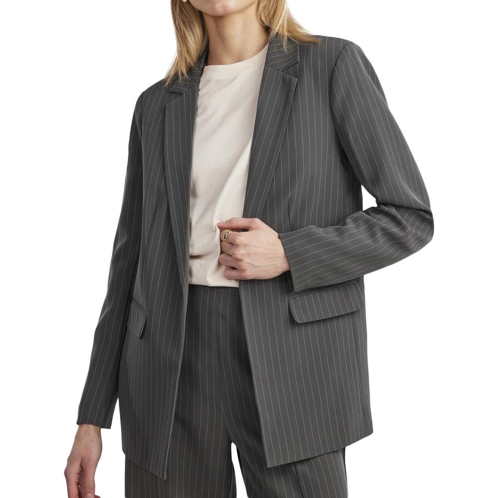 Pieces Blazer Gris Femme Pieces Striped