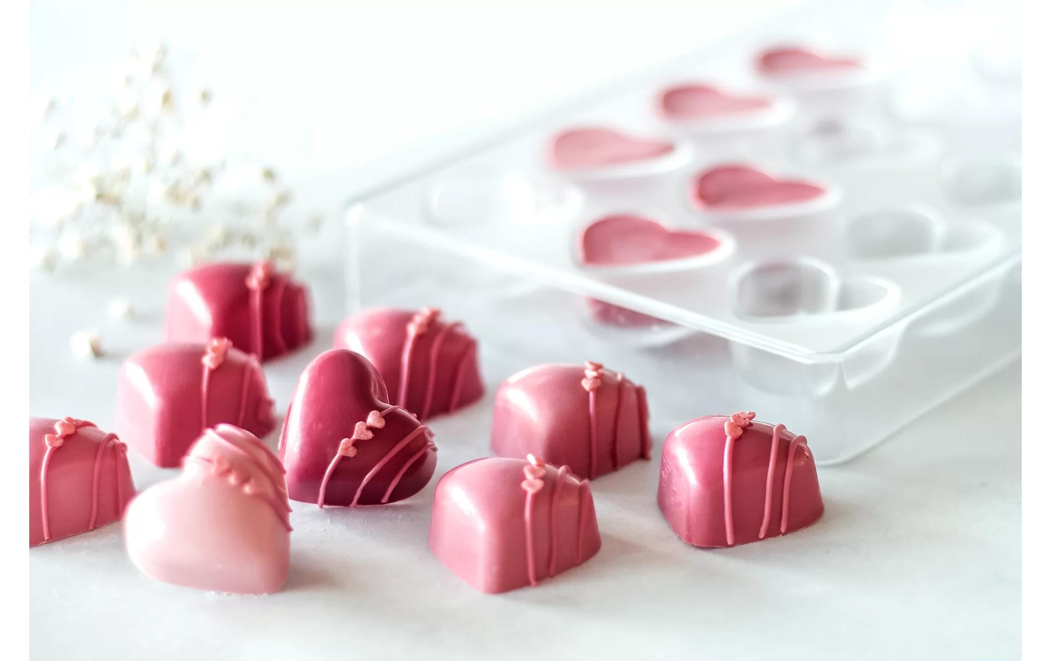 Pralinenform Herz 13.5 x 27.5 cmGiessform für Pralinen