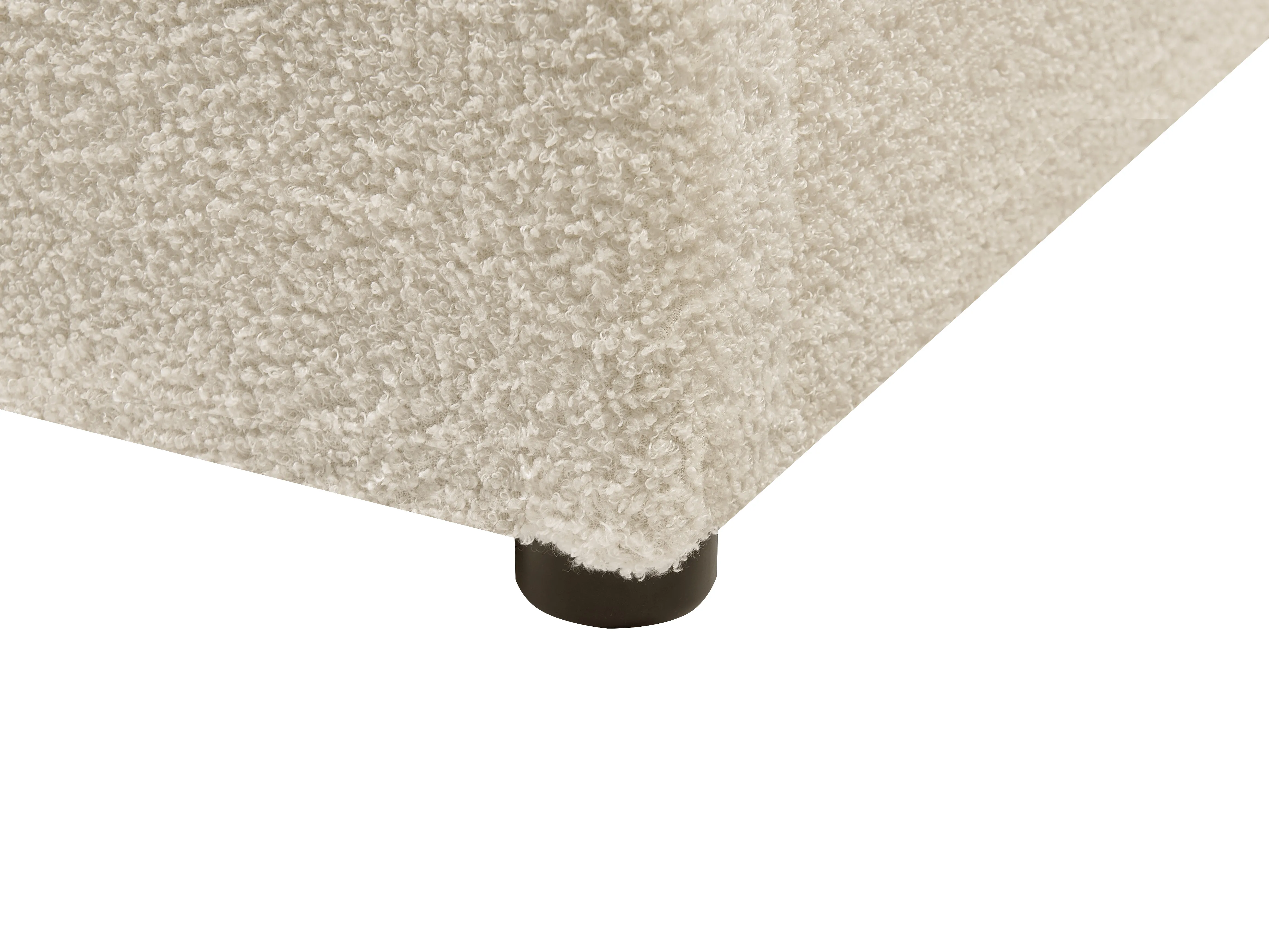 Bed met opbergruimte Bouclé CHADENET 180 x 200 cm Gebroken wit