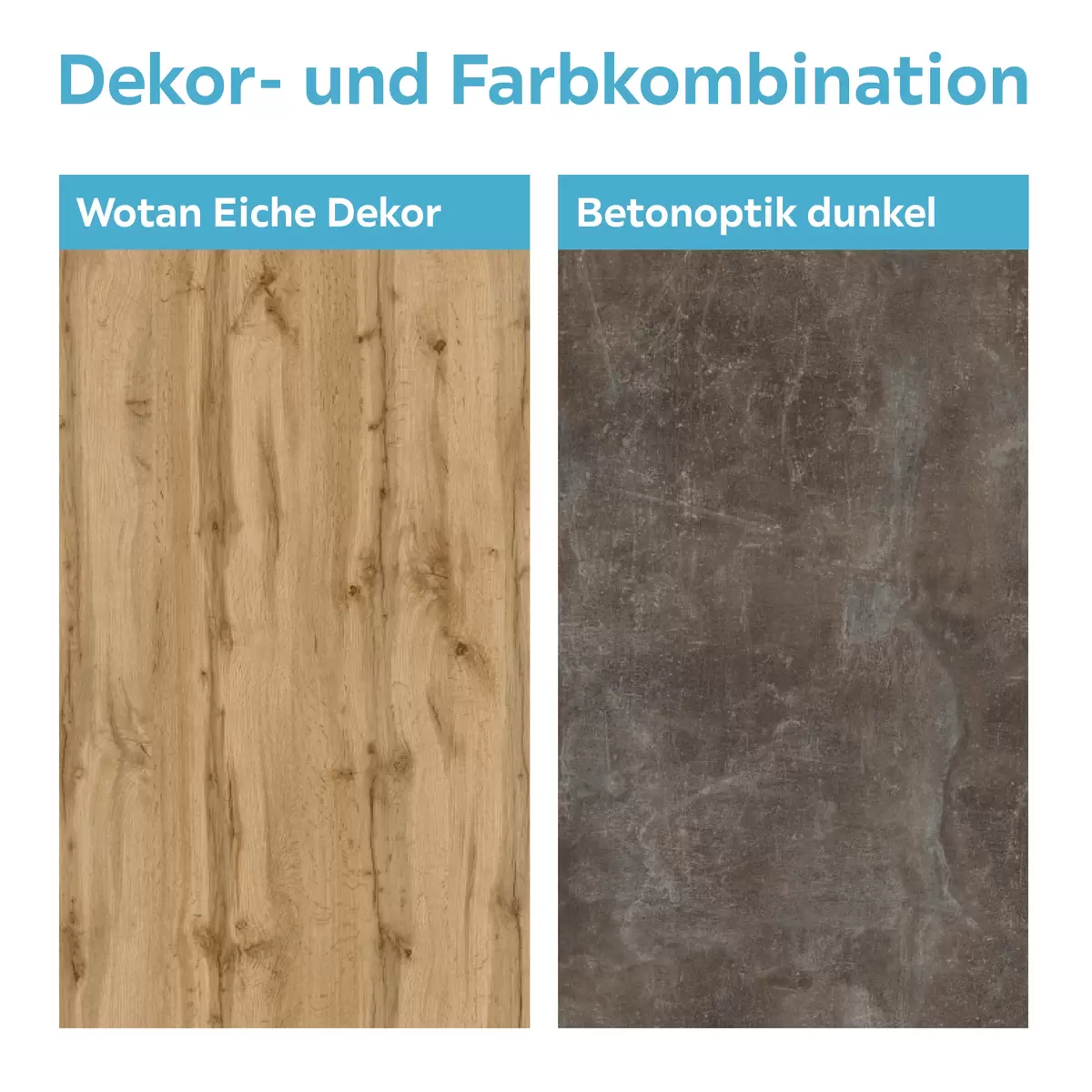 Highboard Venedig Betonoptik,Eiche