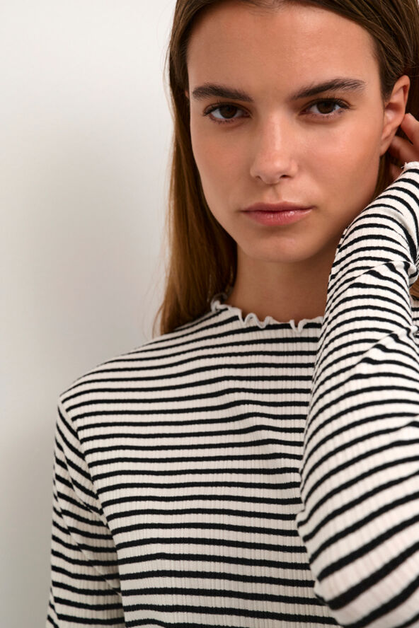 Karen by Simonsen CandaceKB Stripe LS Egret/meteorite stripe
