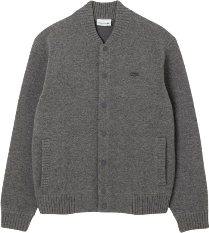 Lacoste - Cardigan - Grijs - Merino Wol - Double-Face Jersey