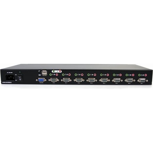 StarTech.com Commutateur USB VGA KVM 8 ports à montage sur rack avec audio (câbles audio inclus)