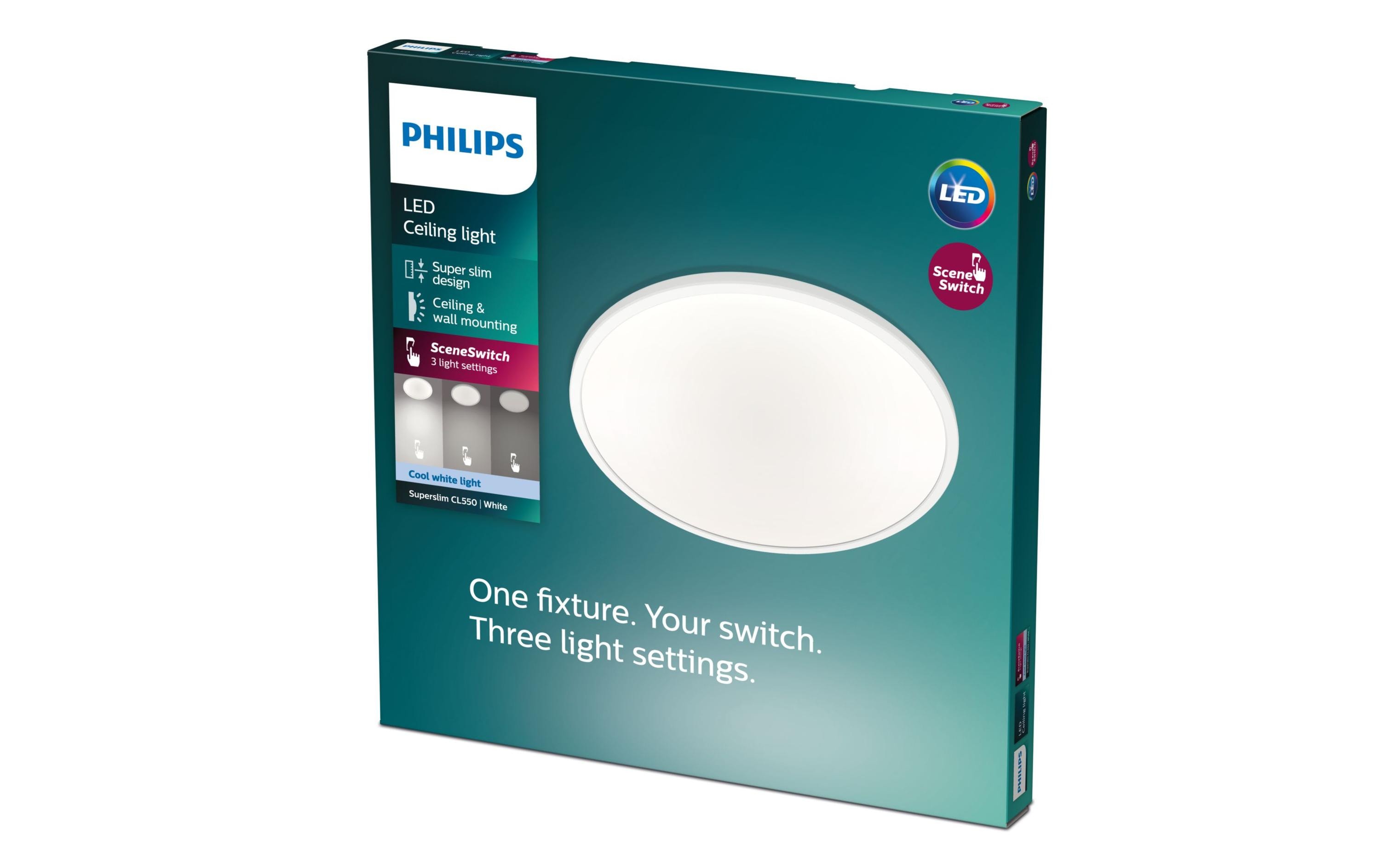 Deckenleuchte LED SceneSwitch CL550 1700 lm 4000K, Weiss3-in-1 LED Leuchte zur Deckenmontage