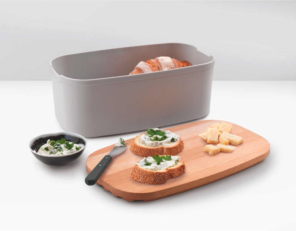Metaltex Bready Brotkasten mit 2-in-1 Deckel / Brotschneidebrett