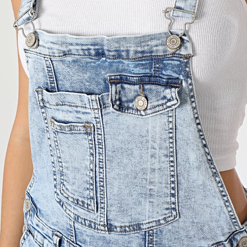 Salopette Jean Femme Bleu Wash