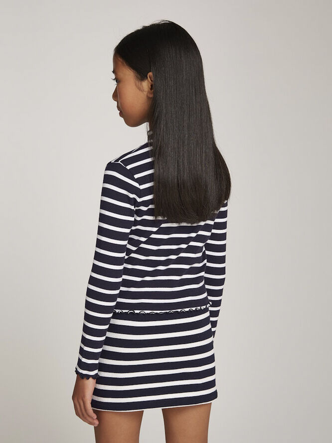 Tommy Hilfiger MOCK NECK RIB TOP LS Desert sky stripe