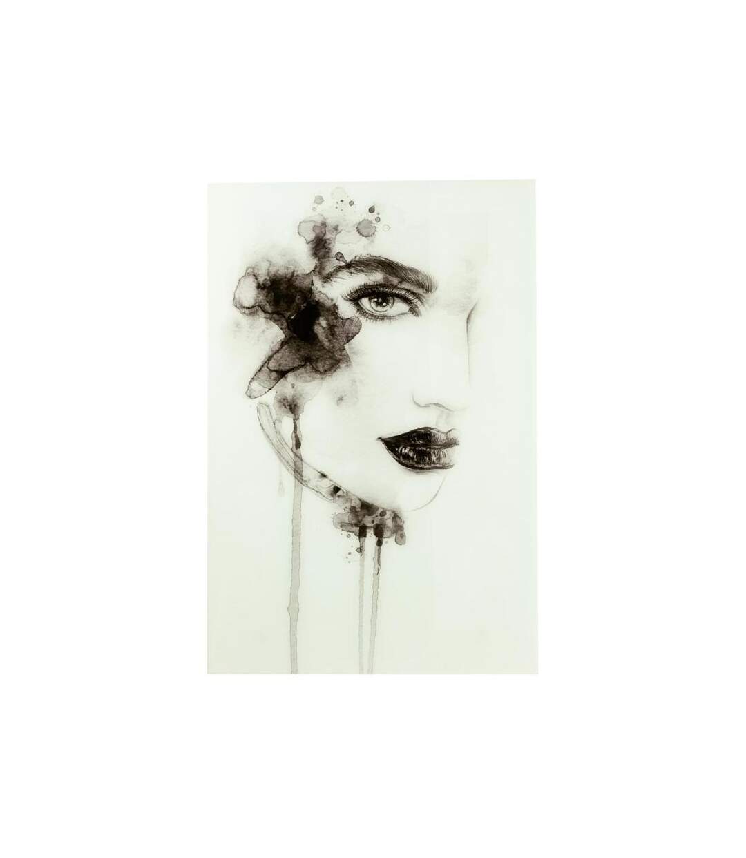 Paris Prix - Toile Imprimée aquarelle 100x150cm Blanc & Noir