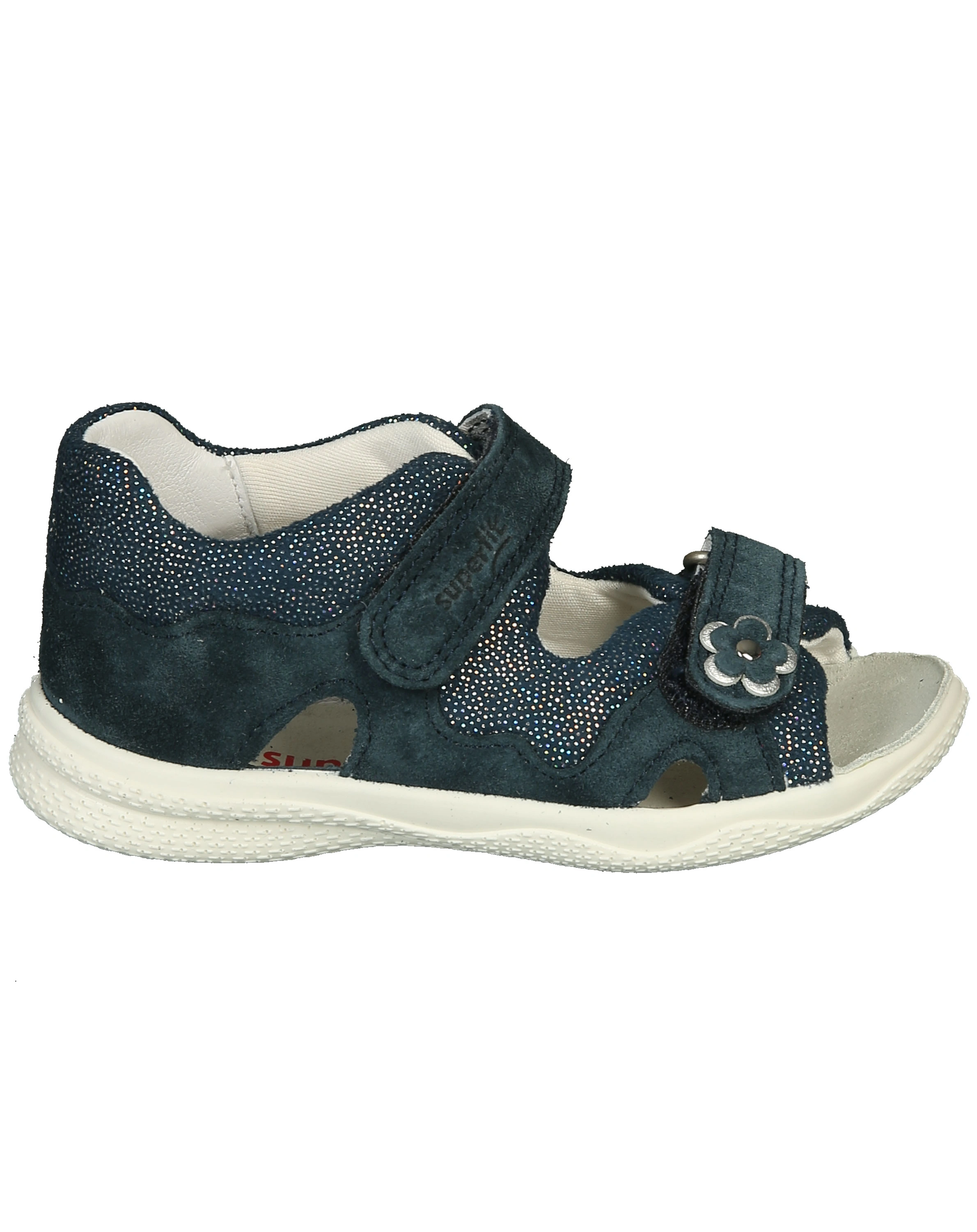 Leder-Klettsandalen POLLY - BLUME in dunkelblau