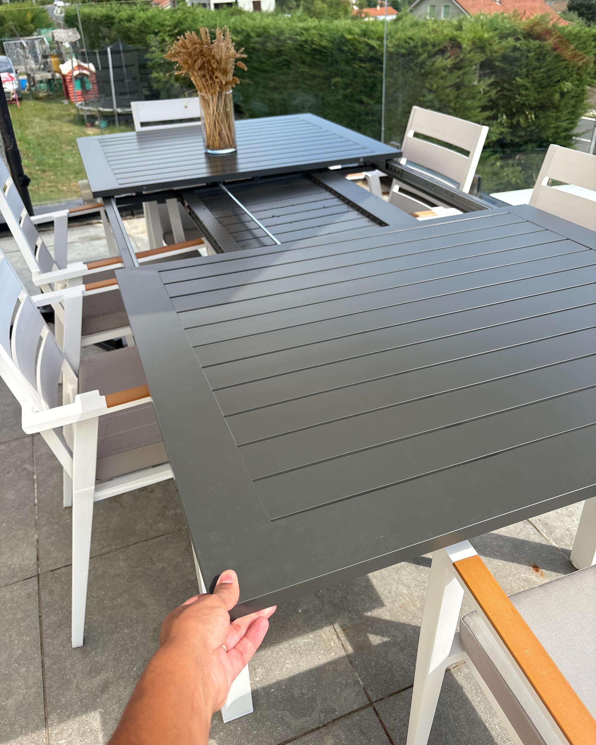 Uitschuifbare tuintafel PANCOLE 168/248 cm 100 cm Metaal Grijs