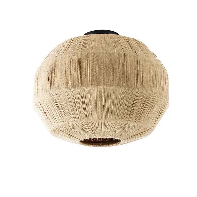 Oosterse plafondlamp zwart met touw - Riki