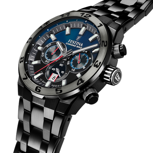 Festina Chrono Bike 20673 Herreur, Black/Blue, 44 mm
