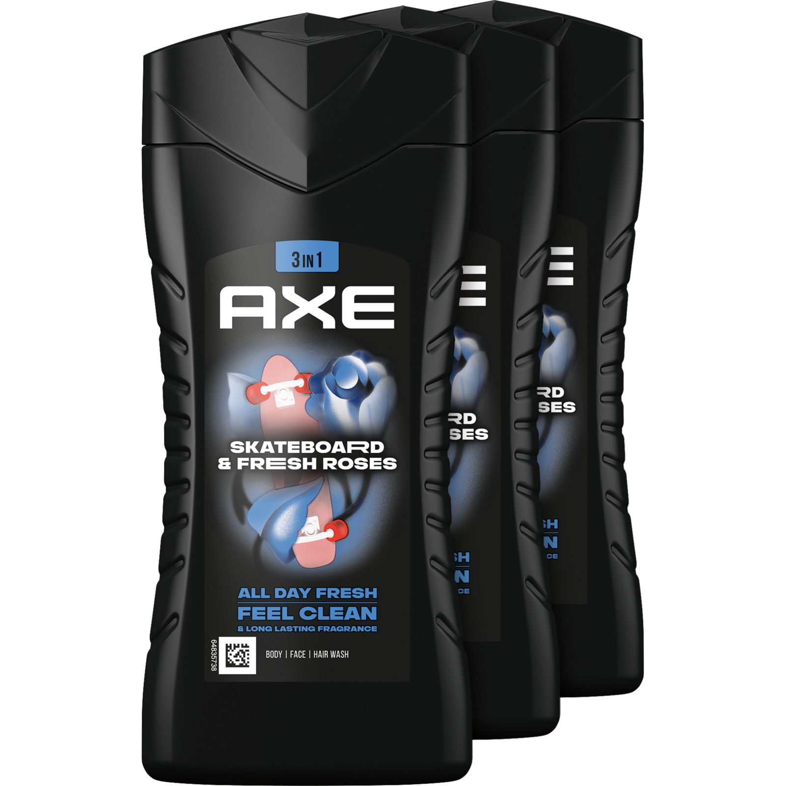 Axe Dusch Skateboard & Fresh Roses 3 x 250 ml