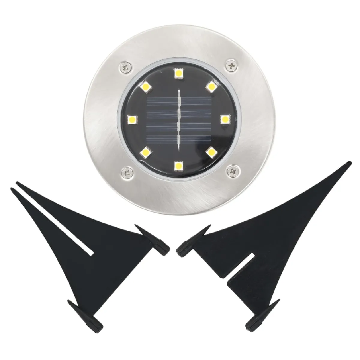 vidaXL Lampe solaire au sol 8 pcs Lumières LED blanches chaudes