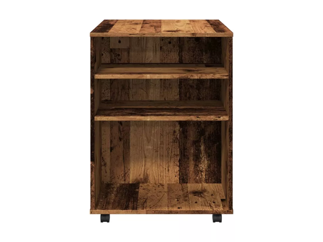 Armoire à roulettes vieux bois 60x53x72 cm bois d'ingénierie