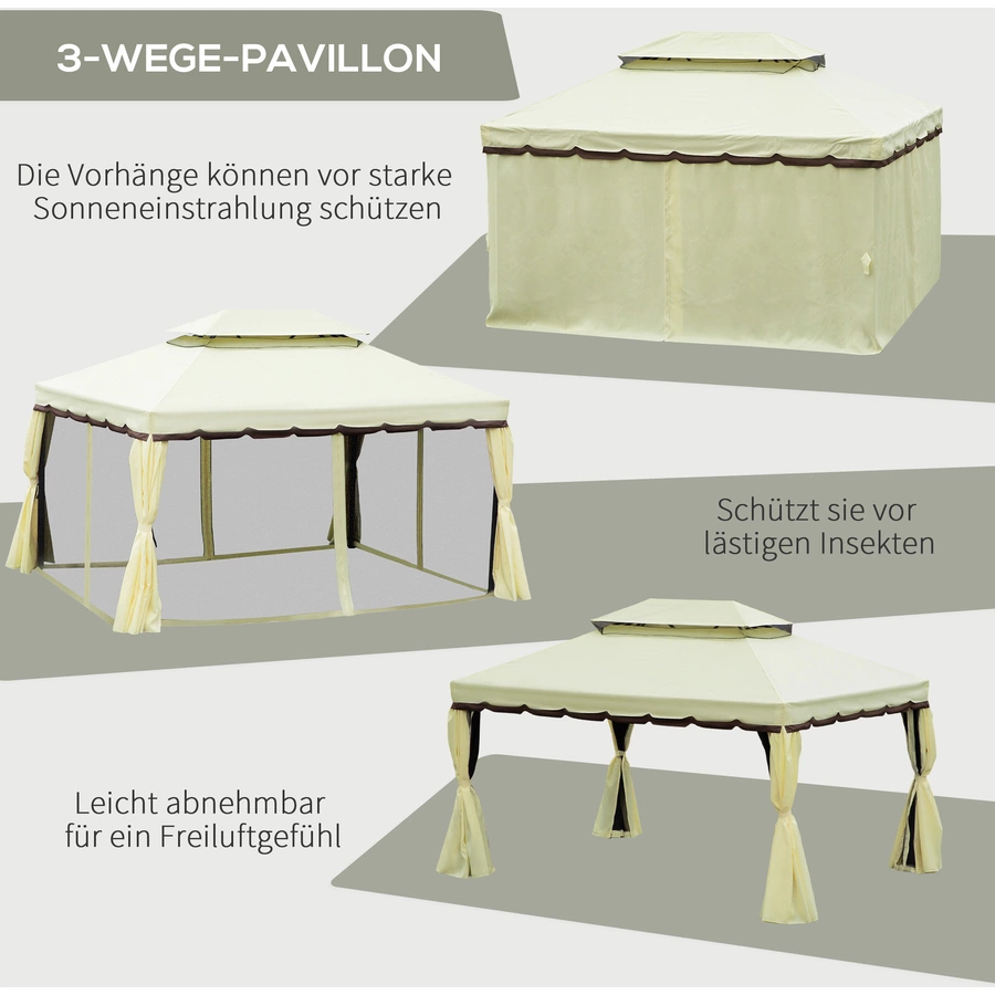 Outsunny Gartenpavillon mit Mesh-Netz bunt