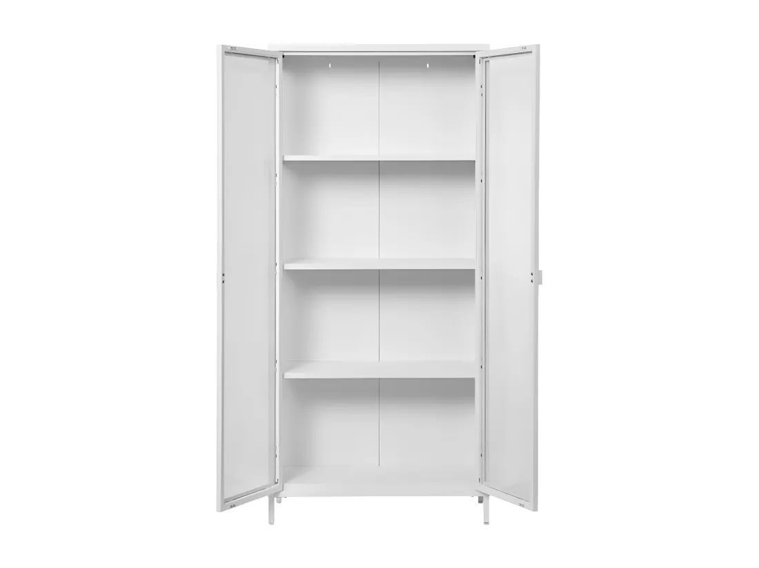 Brisbane - Vaisselier en verre et métal H175cm - Blanc