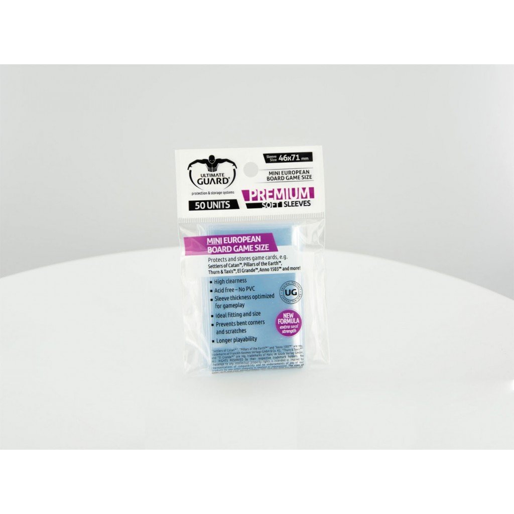 Ultimate Guard 50 pochettes Premium Sleeves jeux de plateau mini européens