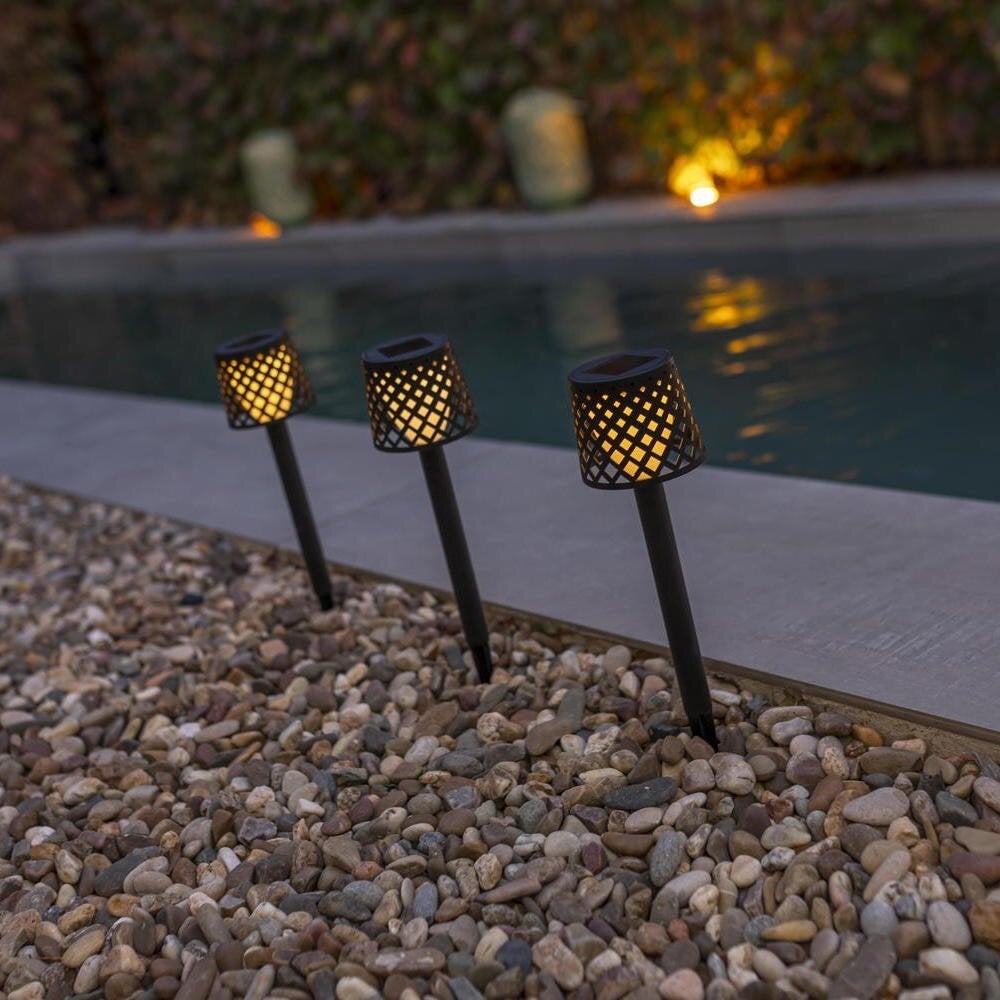 LED-grondspot Gretita op zonne-energie, wit, 0,05 W, 16 lm, IP44, met schemersensor, 4-pack