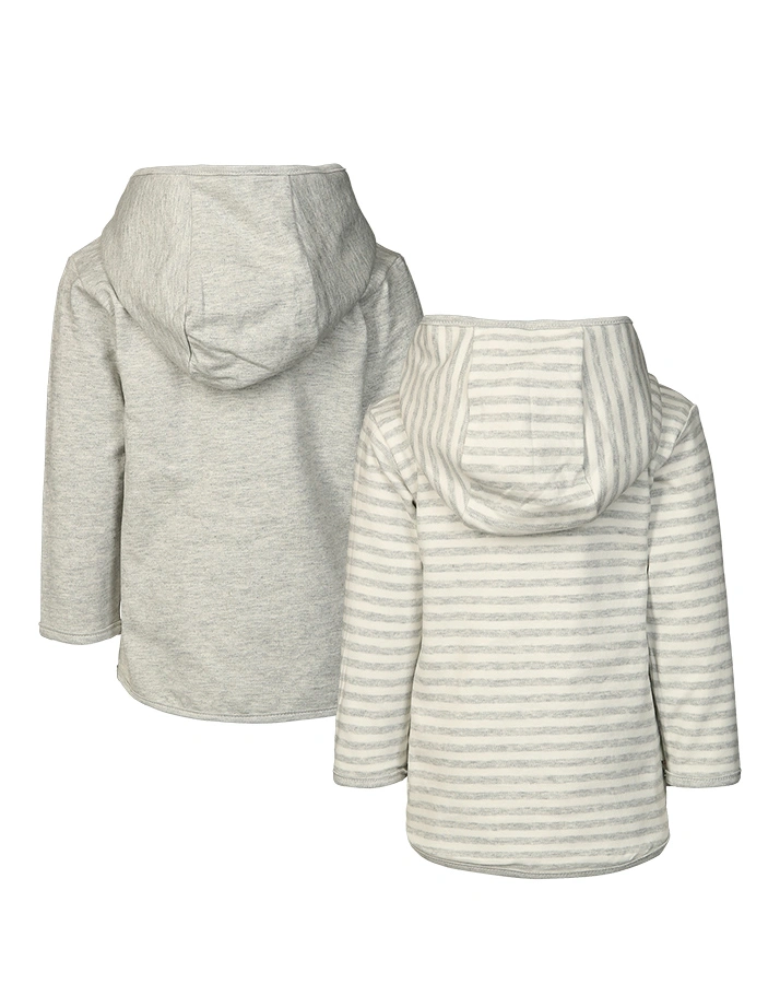 Strickjacke INFINITY zum Wenden in grau melange