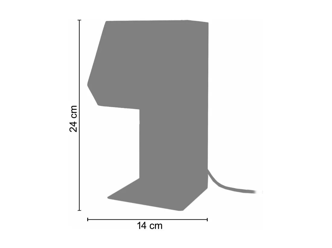 Lampe de chevet géométrique métal mauve 24 cm.