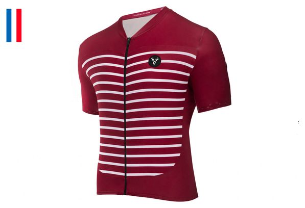 Maillot Manches Courtes LeBram Ventoux Bordeaux Coupe Ajustée