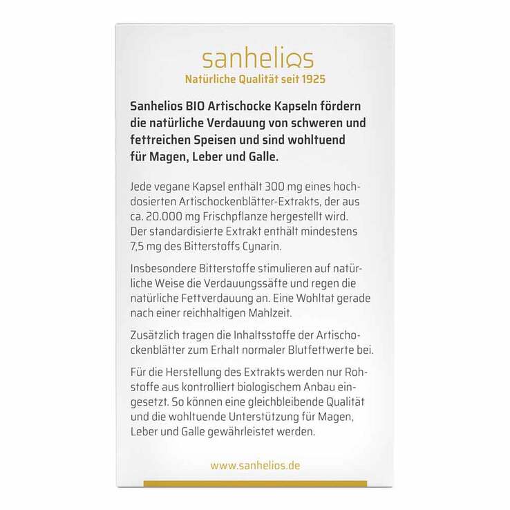 Sanhelios Bio Artischocke Kapseln, 100 St