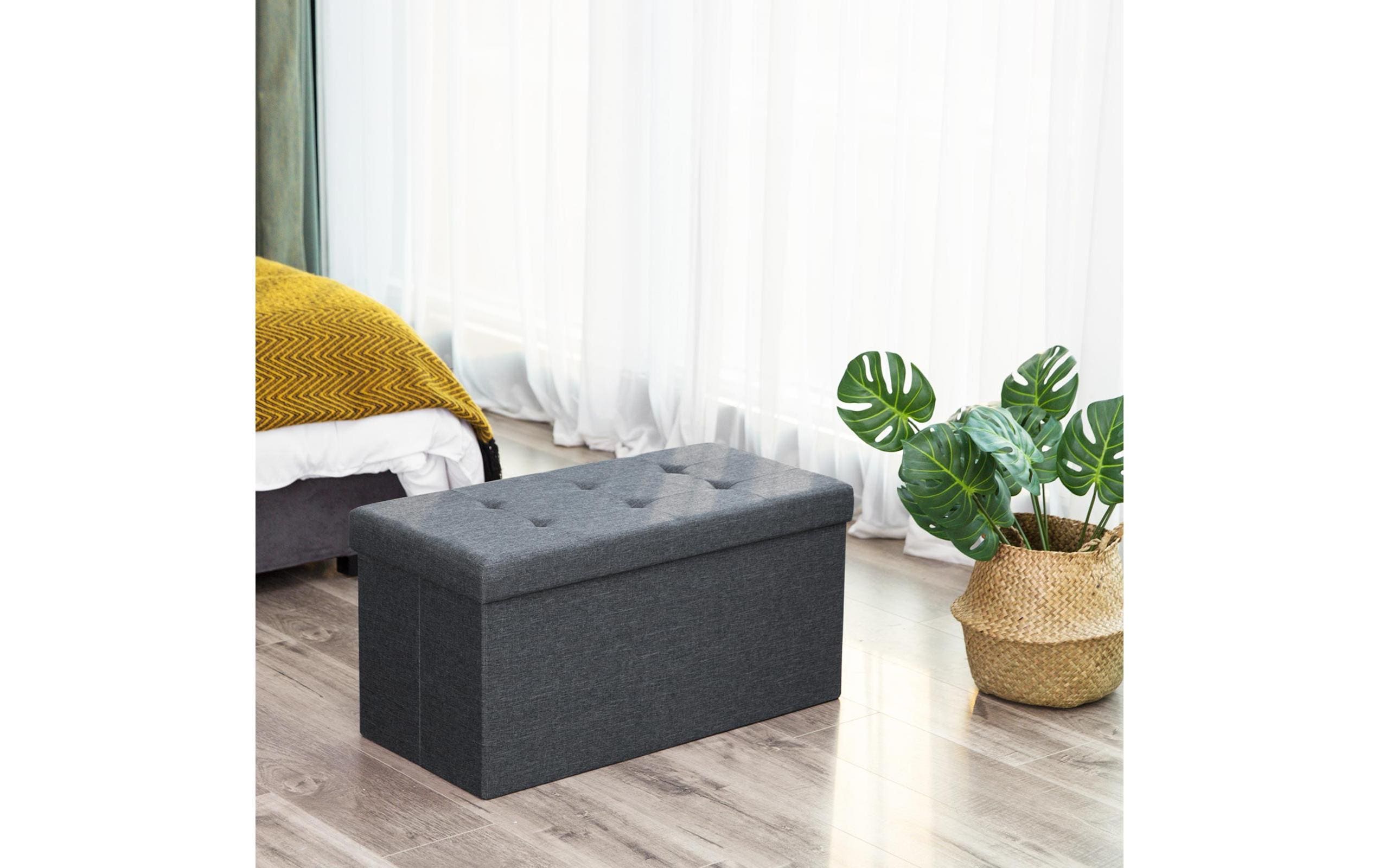 Sitztruhe Ottomane mit Stauraum 76 x 38 cm, GrauSitzbank