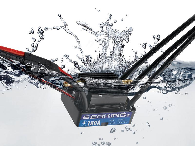 Hobbywing Regler Seaking 180A V3 2-6S, für Boote Wassergekühlter Brushless Regler für Modellboote