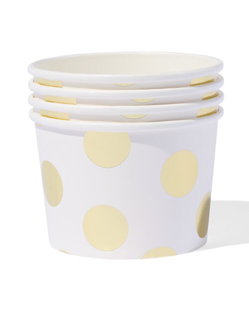 Bacs en papier à pois or - lot de 4
