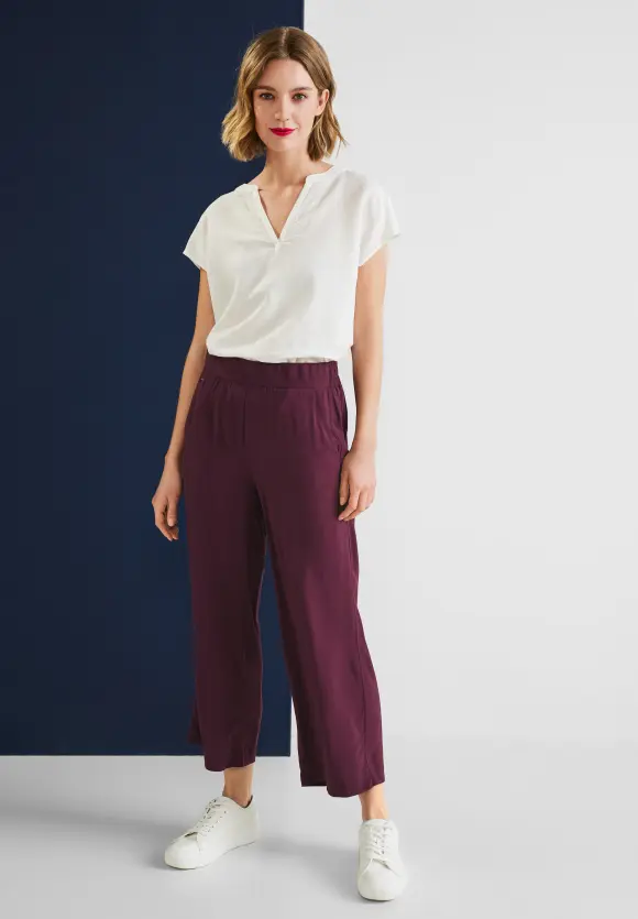 Viskose Loose Fit Hose - tamed berry