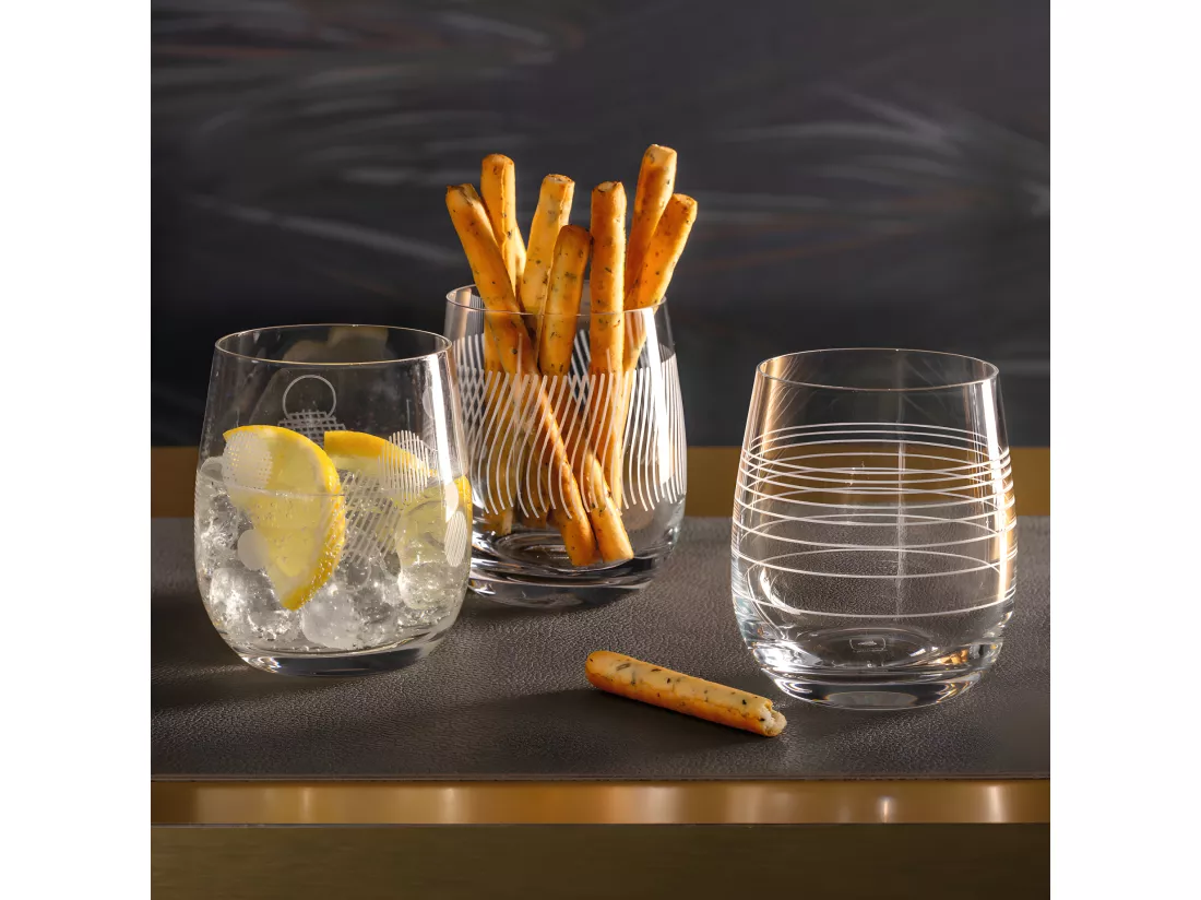 Lot de 6 verres à eau gravés 360ml Transparent Leonardo