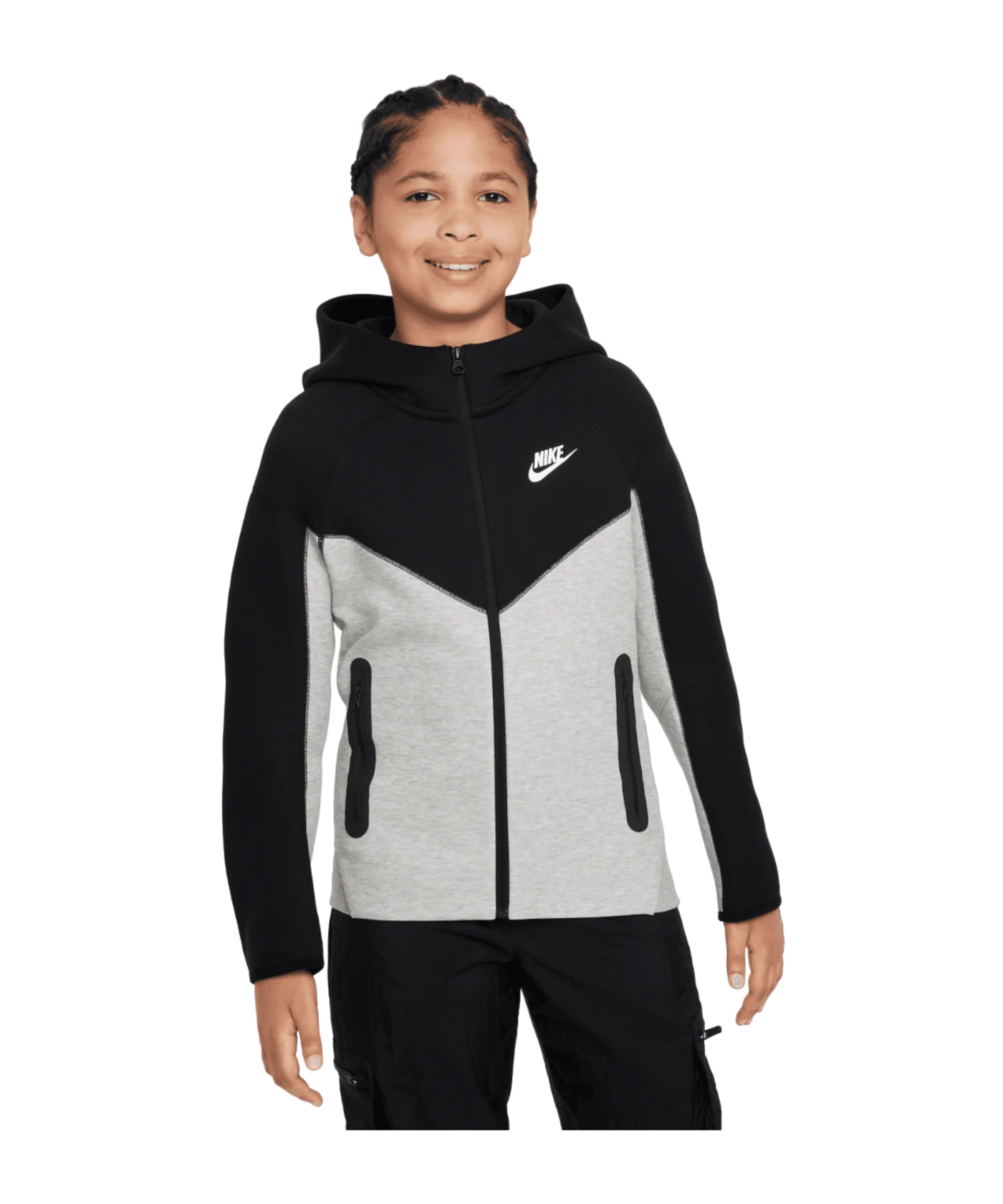 Nike Tech Fleece Jacke Kids Grau Schwarz F064