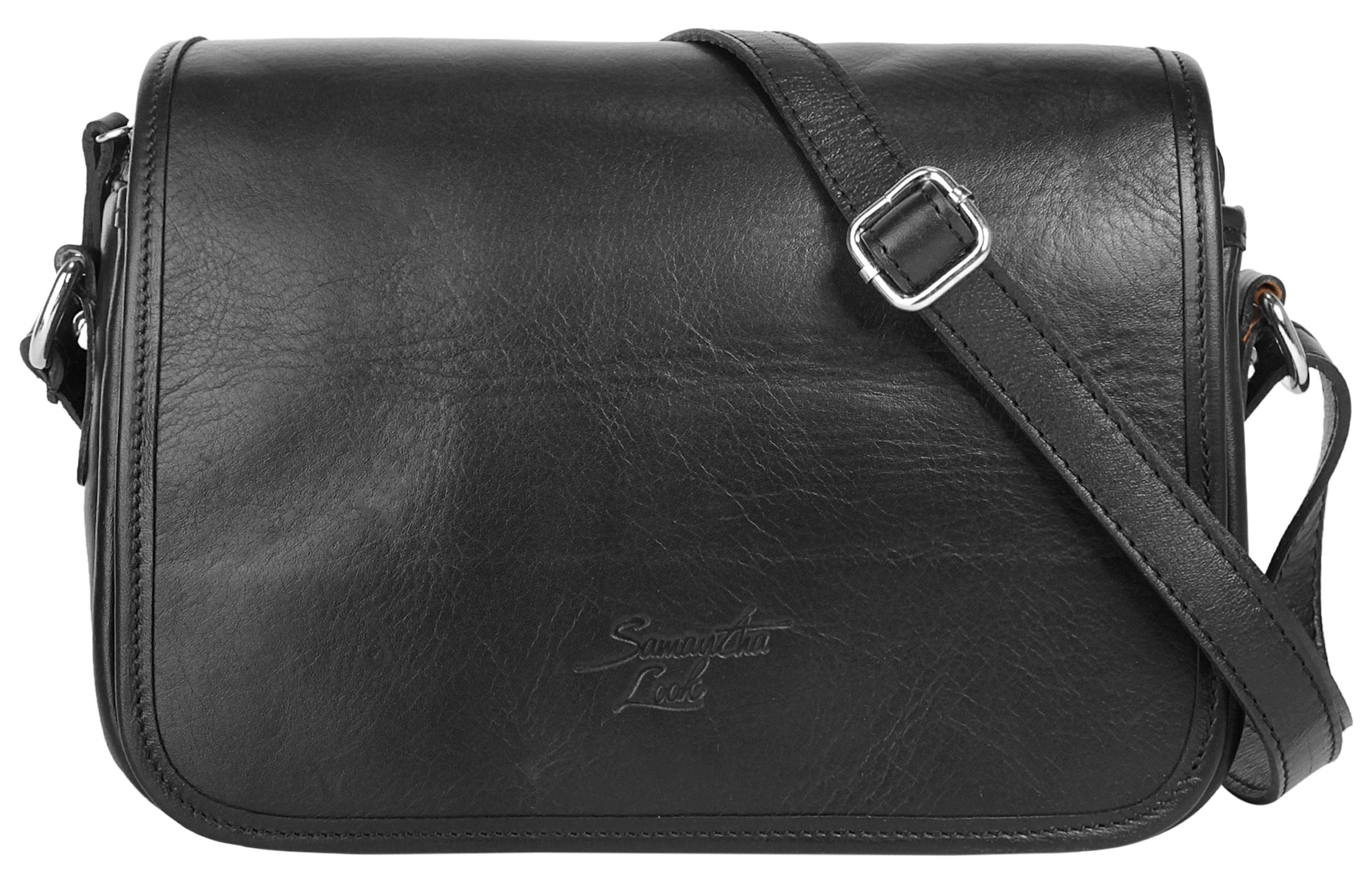 Samantha Look Umhängetasche echt Leder, Made in Italy