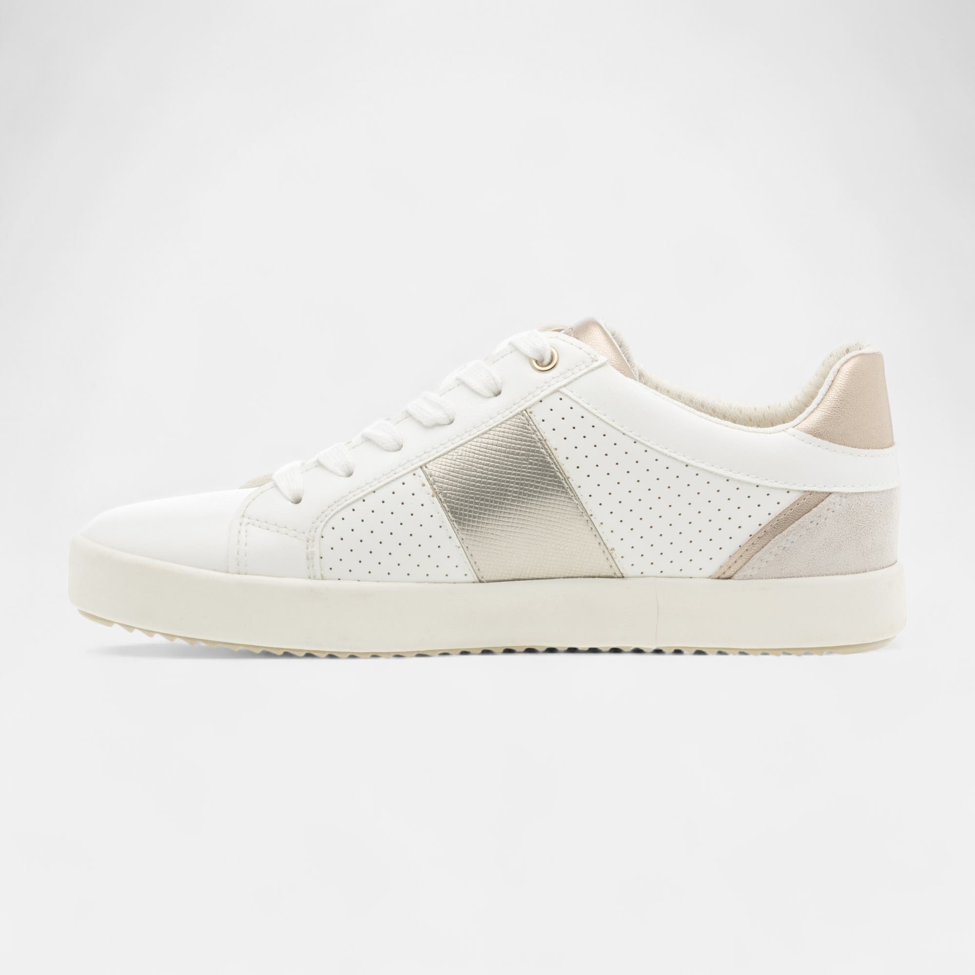 Baskets basses Femme blanc/or