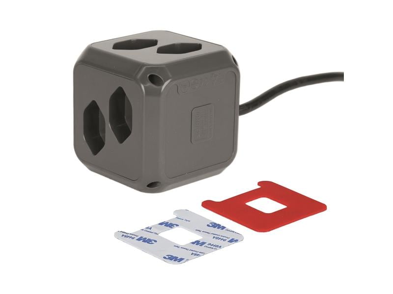 STEFFEN Stromverteiler CUBE 8x T13 2x USB-A Mehrfachsteckdose mit 1.5m Zuleitung und integriertem USB Ladegerät
