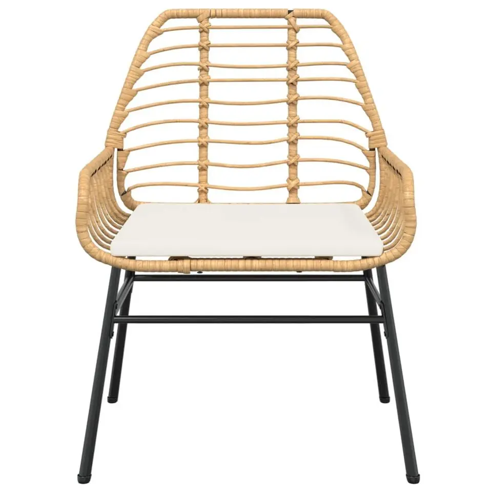 vidaXL - Tuinstoelen - Kussens - Bruin - Poly rattan - 2 stuks