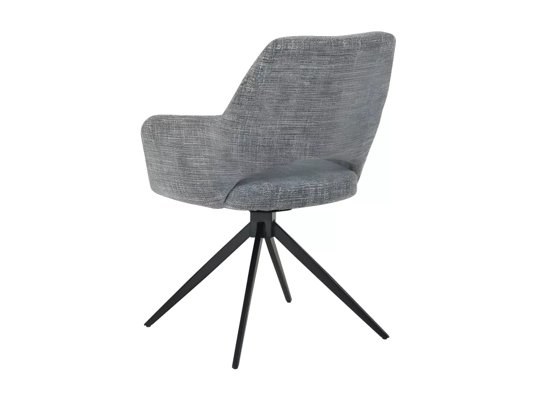 Ivar - Chaise de bureau en tissu et métal : Couleur - Gris chiné