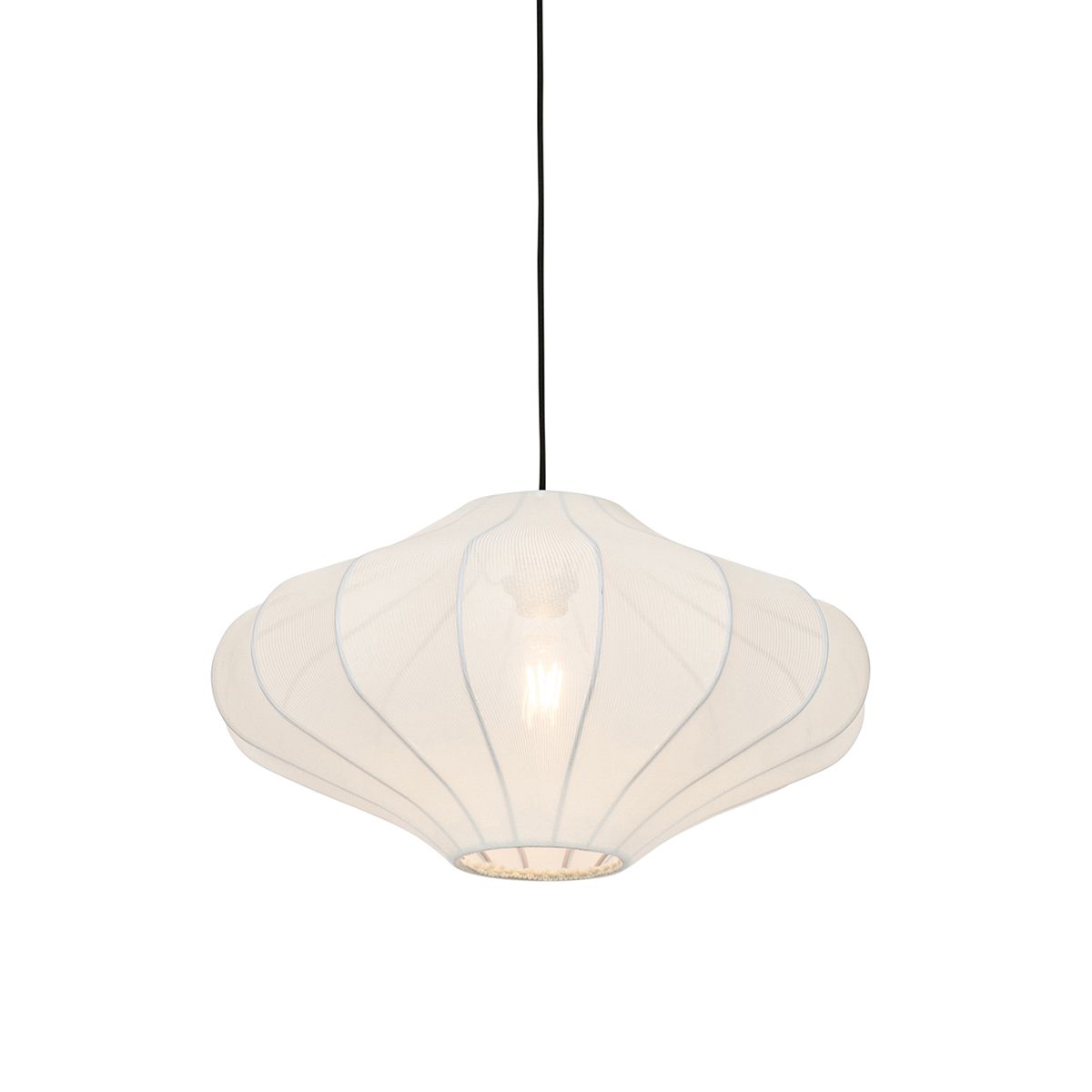 Design hanglamp wit zijden 50 cm - Plu