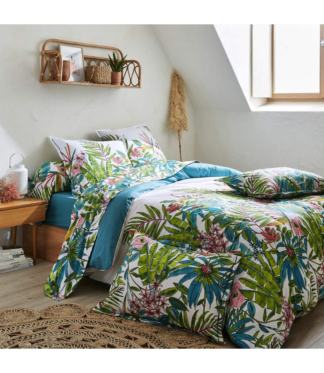 Housse de couette 200x200 cm coton SUMATRA gris Fusain