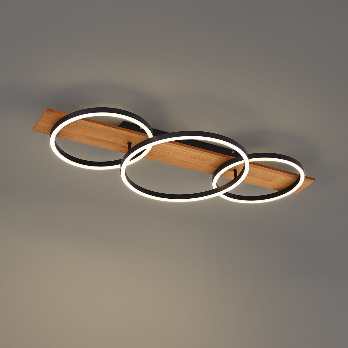 Design plafondlamp zwart rond incl. LED 3-staps dimbaar 3-lichts - Nimue