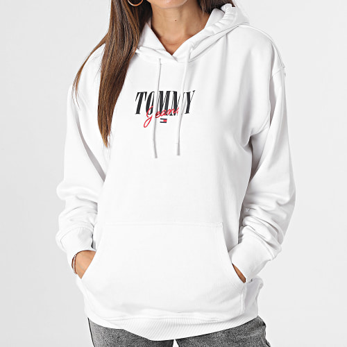 Sweat Capuche Femme Relax Essential Logo 6397 Blanc