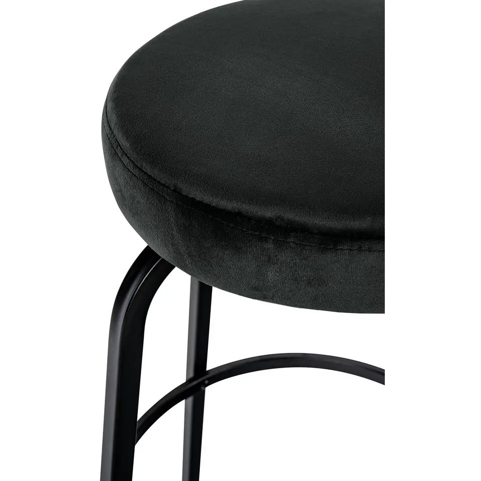 CLP Barkruk Kamari mat zwart Frame - Fluweel - donkergrijs