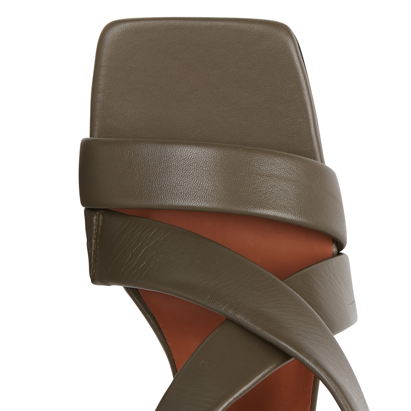Sandales hautes en cuir | Kaki