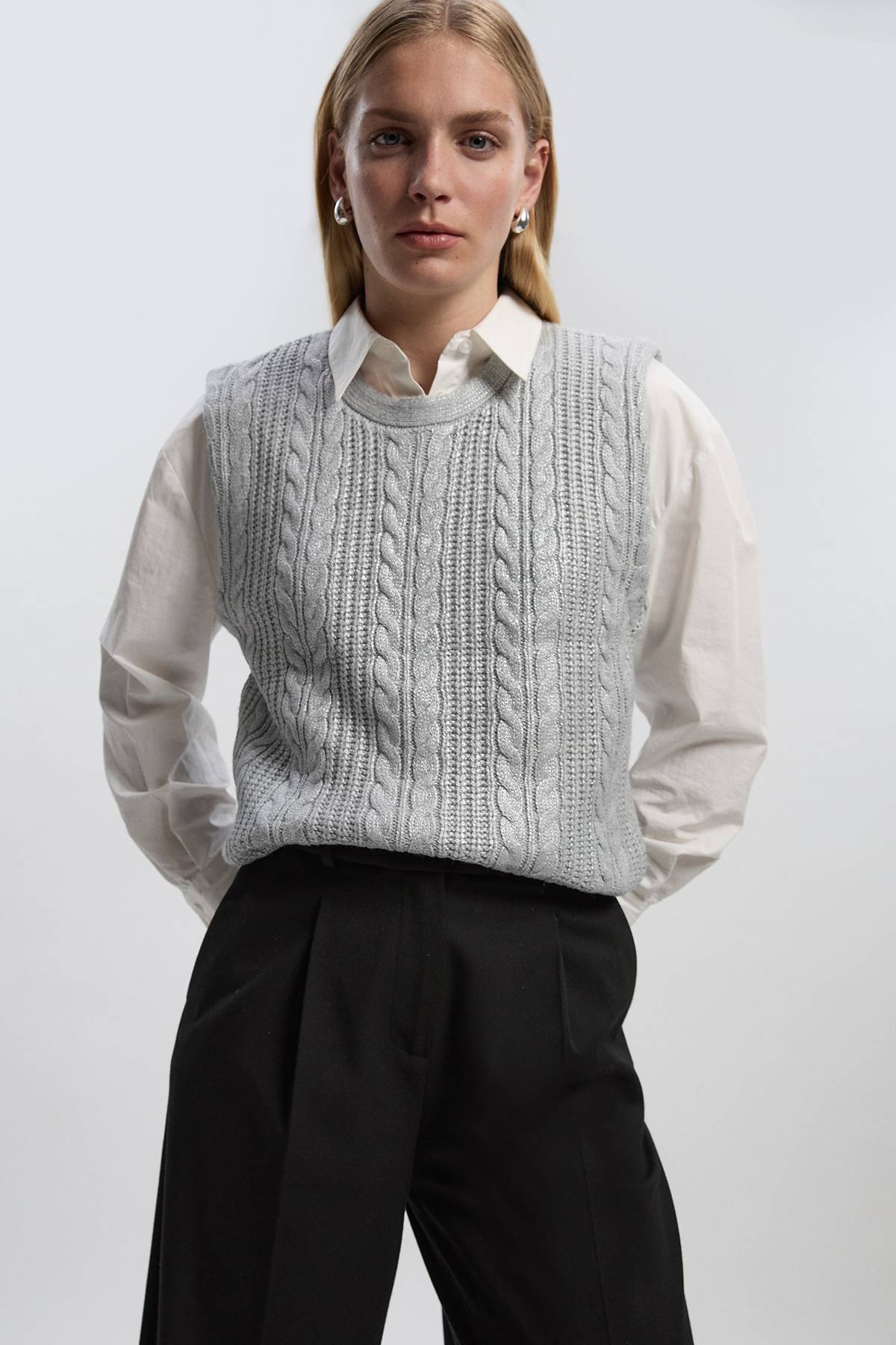 KarenMillen Débardeur En Maille Torsadée Métallisée